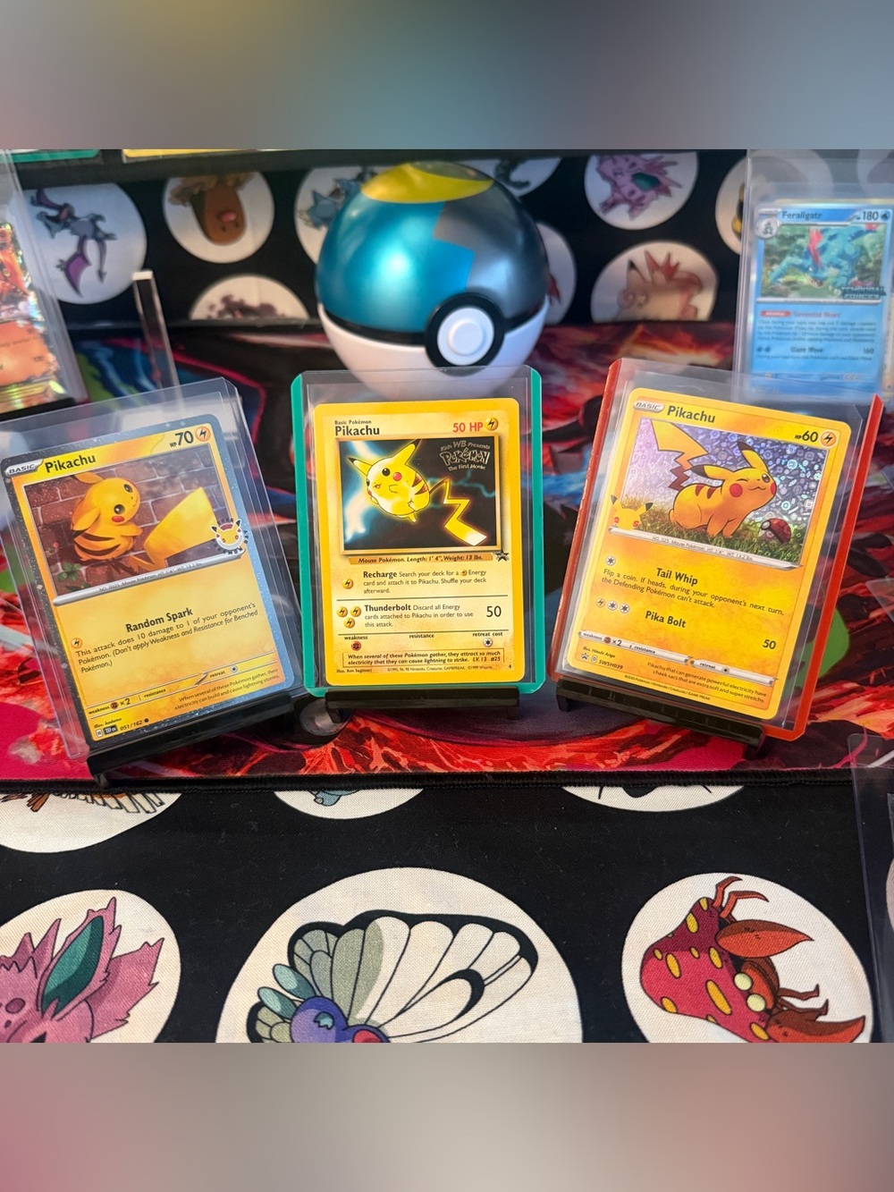 Pokemon Pikachu Trading Cards Yellow Blue Black